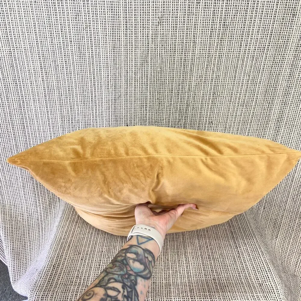 Cloud9 Designs Noah Velvet Pillow Gold Throw Decor No Insert 22 x 22 Square Sham
